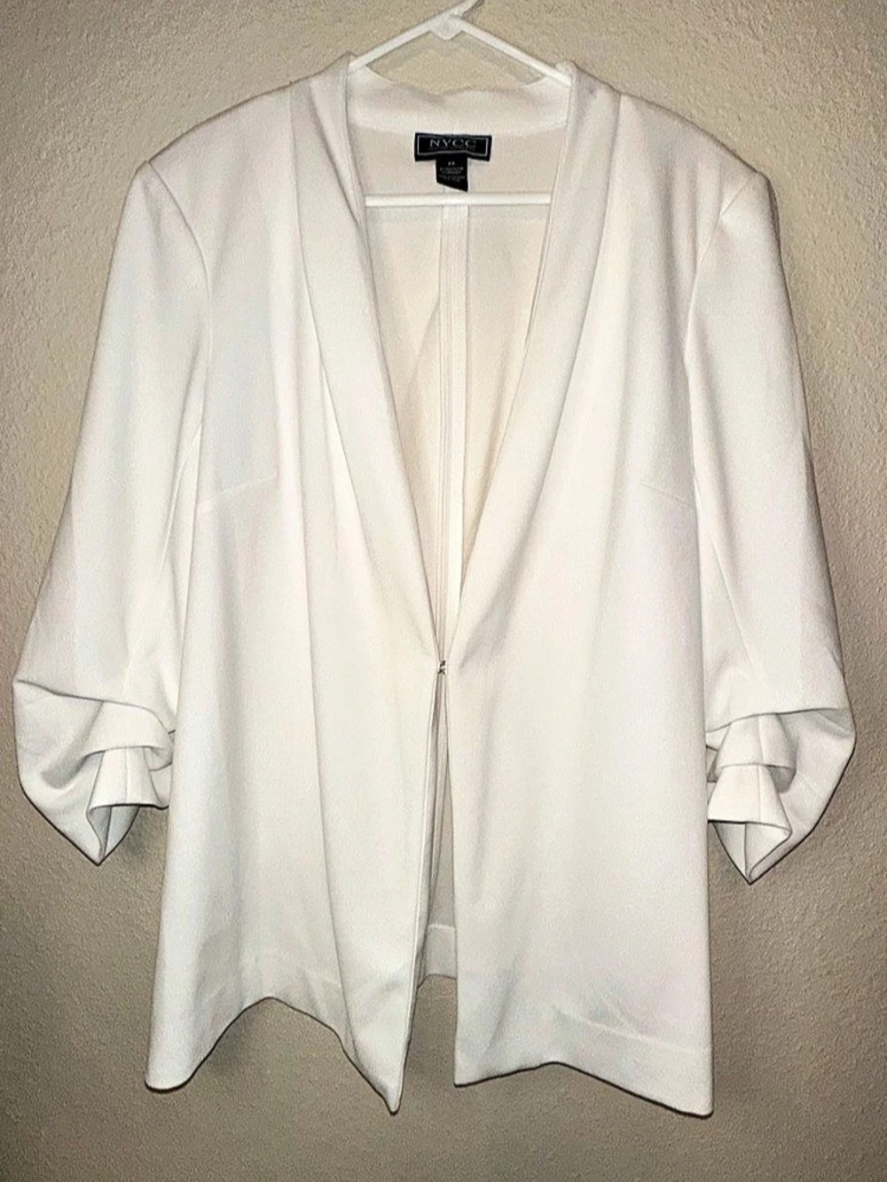 2X NYCC White Open Front Blazer Office Chic